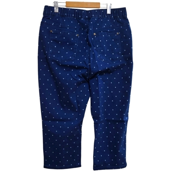 Denim Moves Stretch Pull-On Polkadot Jean Capris Size XL NWOT - Picture 3 of 7
